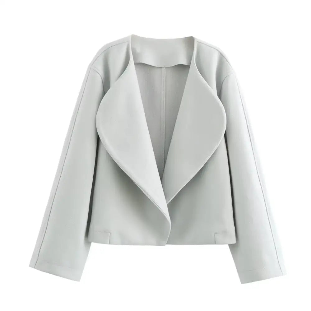 Chic Woolen Suit Collar Cardigan Jacket | same ANTHEM - blue / S