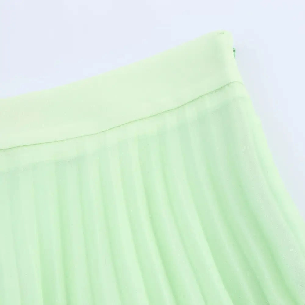 Chiffon Pleated Mid Length Skirt – dreamy soulmate streetwear | same ANTHEM.