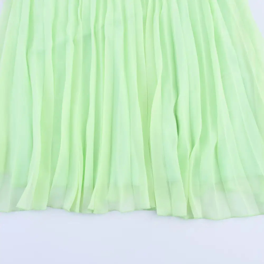 Chiffon Pleated Mid Length Skirt – dreamy soulmate streetwear | same ANTHEM.