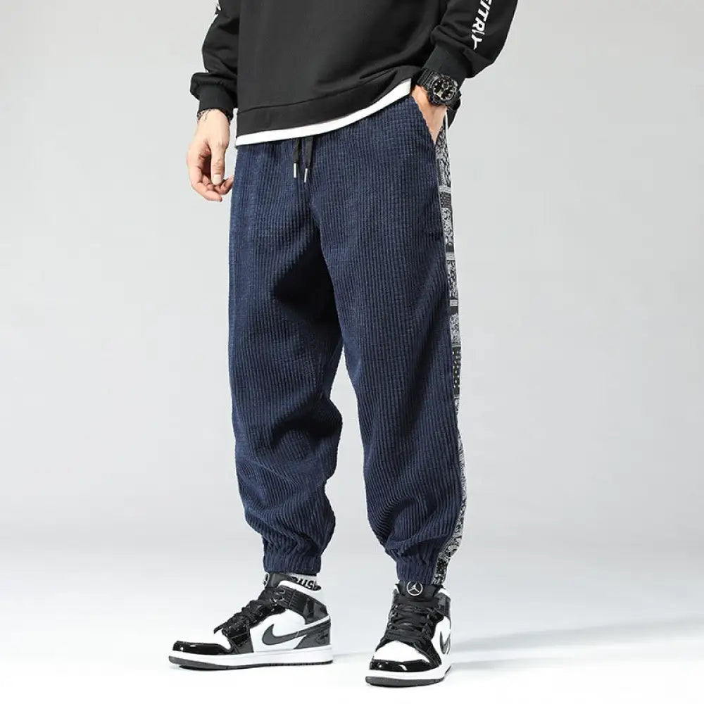 China-Chic Corduroy Pants – Chinese Streetwear for Soulmates | same ANTHEM - Navy blue / M
