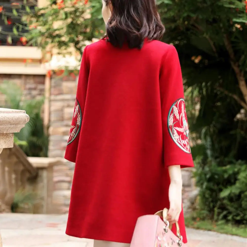 Chinese Embroidered Wool Coat | same ANTHEM. - Jacket