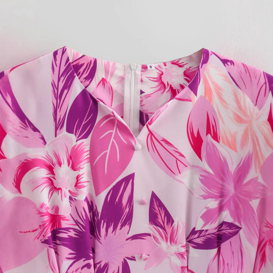 Cinched Waist Stretch Print Dress – Romantic Everyday Streetwear | same ANTHEM