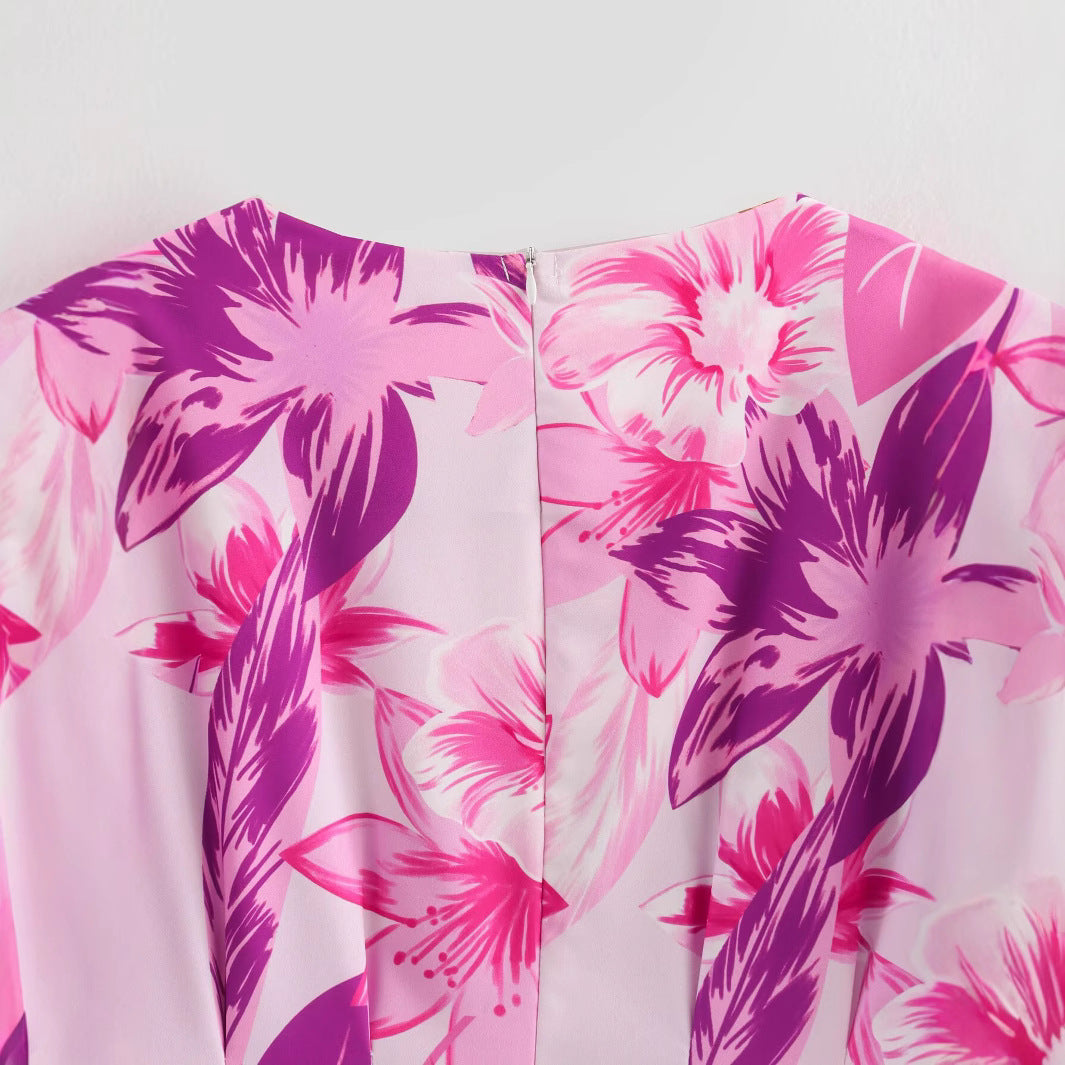 Cinched Waist Stretch Print Dress – Romantic Everyday Streetwear | same ANTHEM