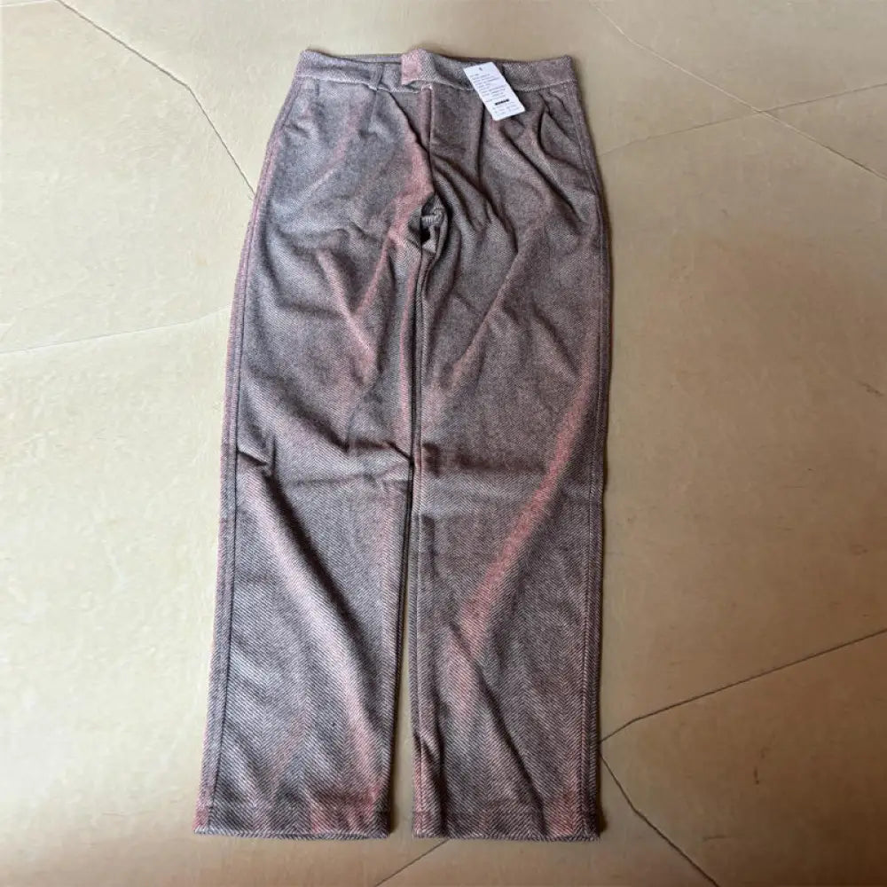 Women’s Solid Color Wool-Like Tapered Trousers Classic Ankle-Length Pants For Office And Formal Wear - Pants
