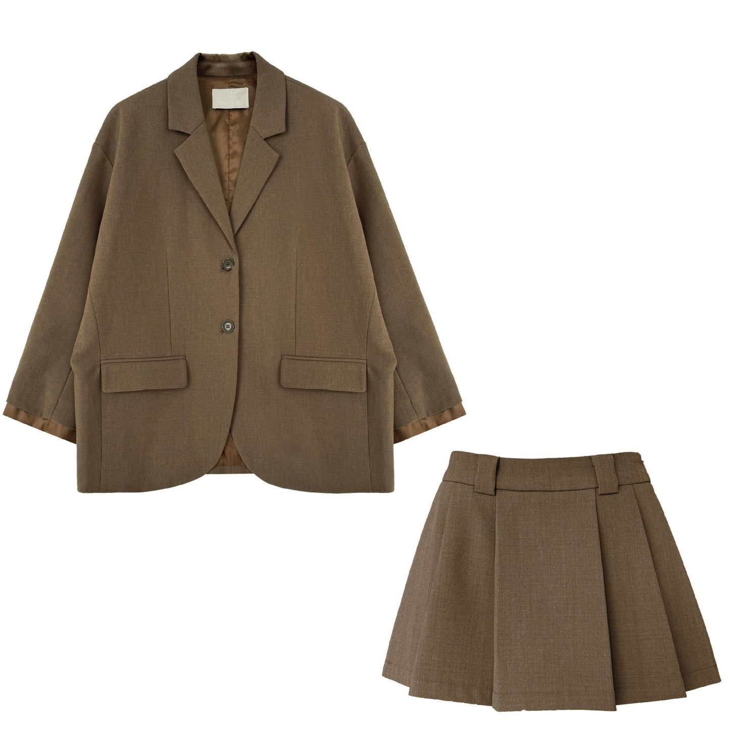 Classic Chic Cuff Blazer & Pleated Skirt Set | same ANTHEM