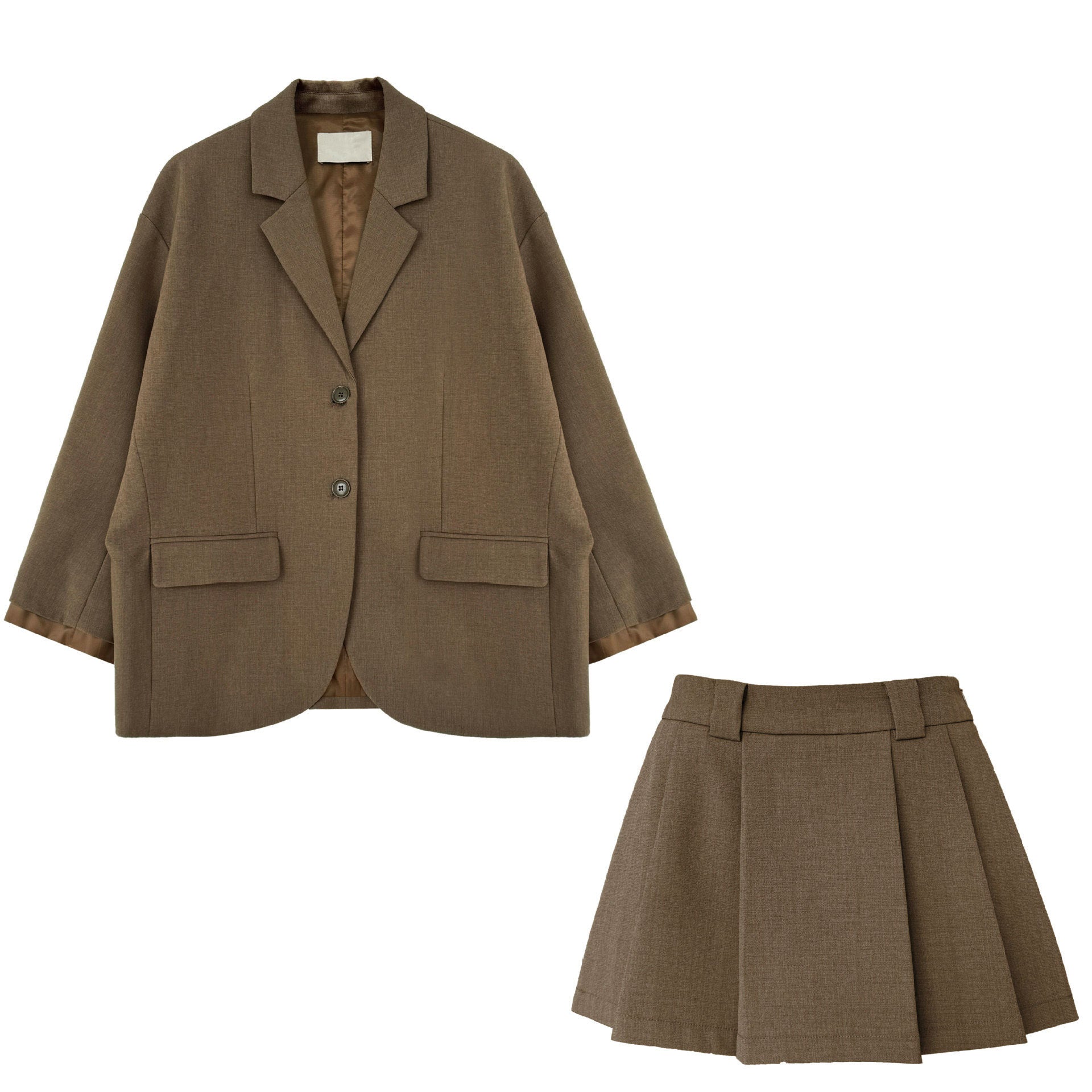 Classic Chic Cuff Blazer & Pleated Skirt Set | same ANTHEM