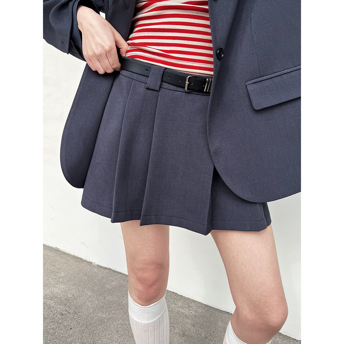 Classic Chic Cuff Blazer & Pleated Skirt Set | same ANTHEM