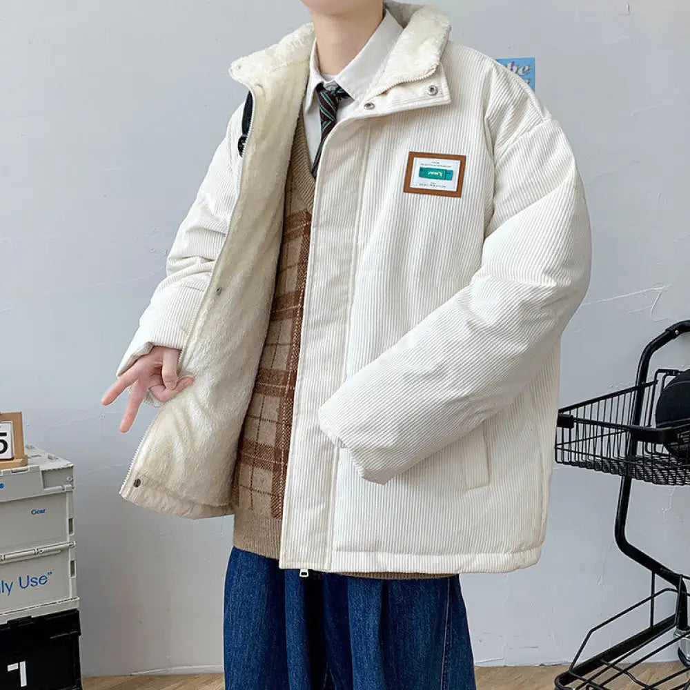 Classic Corduroy Cotton Coat Men | same ANTHEM. Men’s Coats - Khaki / L