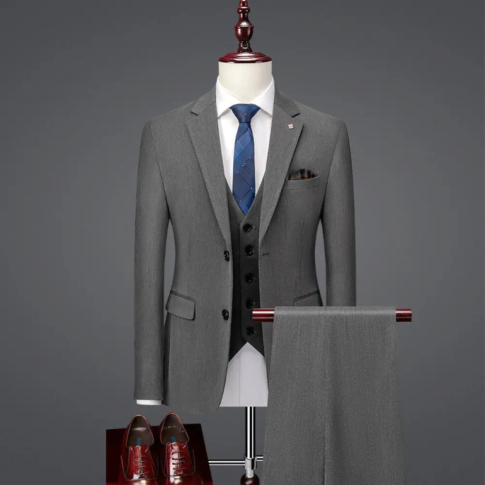 Classic Handsome Slim Fit British Style Business Casual Suit | same ANTHEM - Medium Gray / 5XL