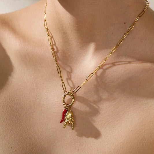 Classic Horn Sacred Heart Pendant Necklace | Boho Chic Soulmate Jewelry | same ANTHEM