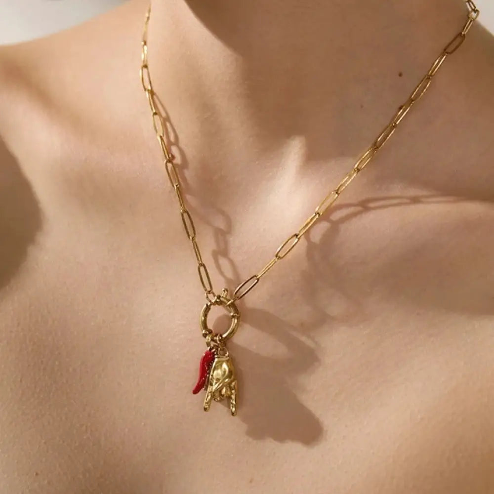Classic Horn Sacred Heart Pendant Necklace | Boho Chic Soulmate Jewelry | same ANTHEM