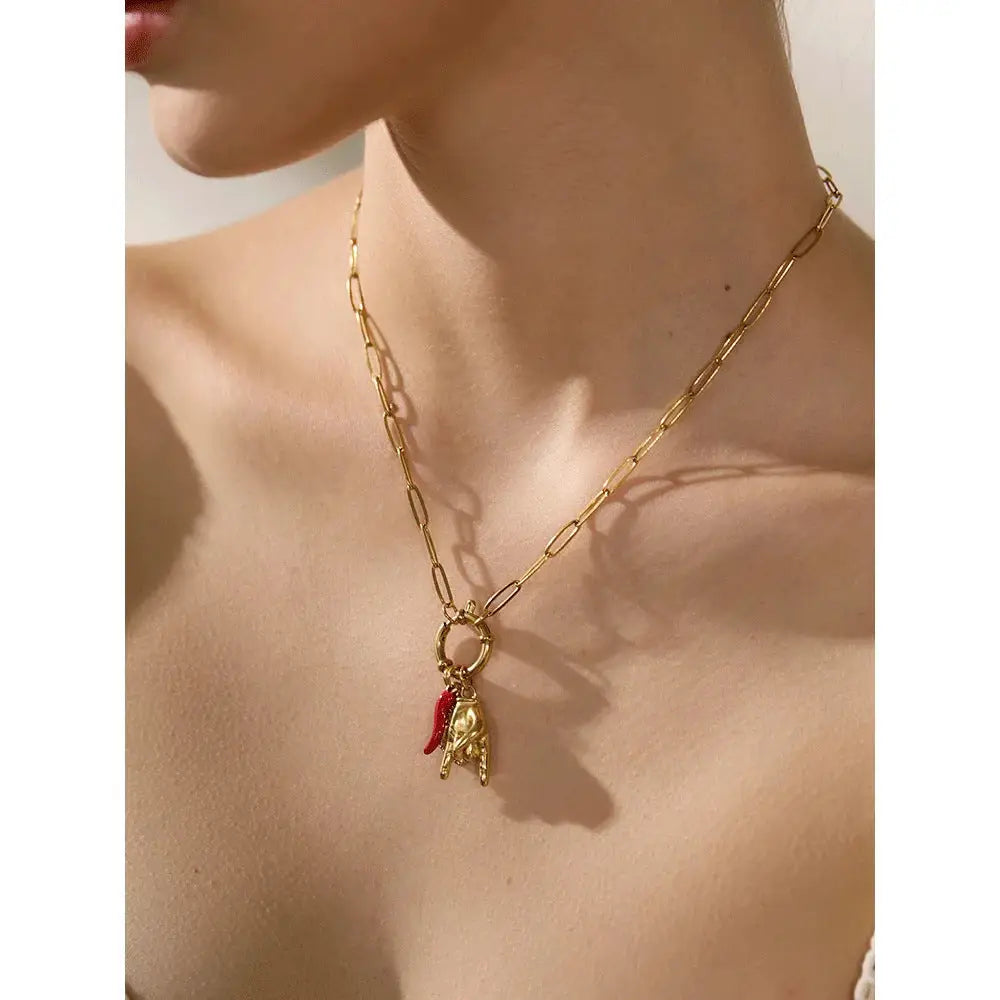 Classic Horn Sacred Heart Pendant Necklace | Boho Chic Soulmate Jewelry | same ANTHEM