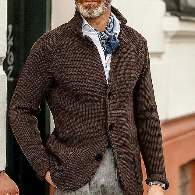 Classic Men’s Sweater Cardigan | Business Casual | same ANTHEM. - Coffee color / S