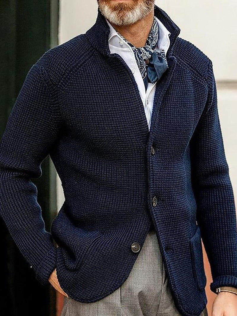 Classic Men’s Sweater Cardigan | Business Casual | same ANTHEM. - Dark blue / S