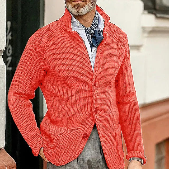 Classic Men’s Sweater Cardigan | Business Casual | same ANTHEM. - pink / S