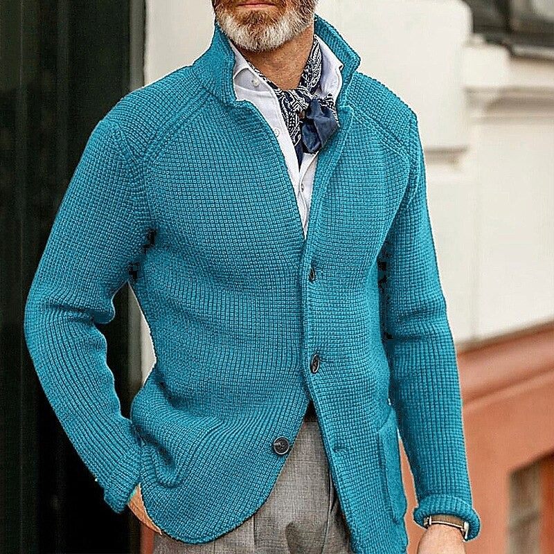 Classic Men’s Sweater Cardigan | Business Casual | same ANTHEM. - Sky blue / S