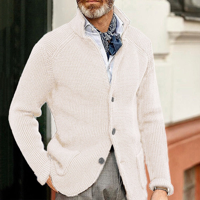 Classic Men’s Sweater Cardigan | Business Casual | same ANTHEM. - white / S