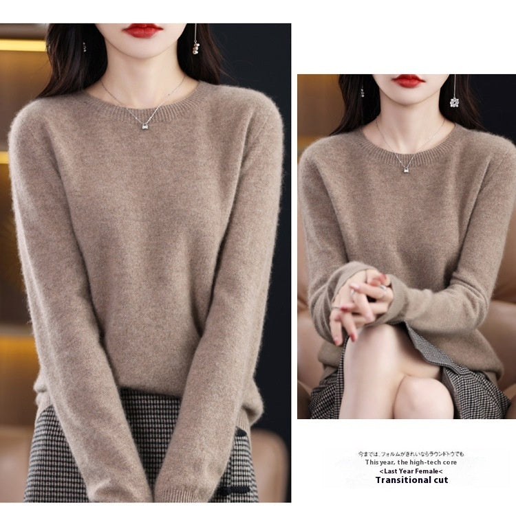 Classic Pure Wool Crew Neck Sweater – Elegant Everyday Pullover for Lovers & Soulmates | same ANTHEM - Raw Velvet Camel