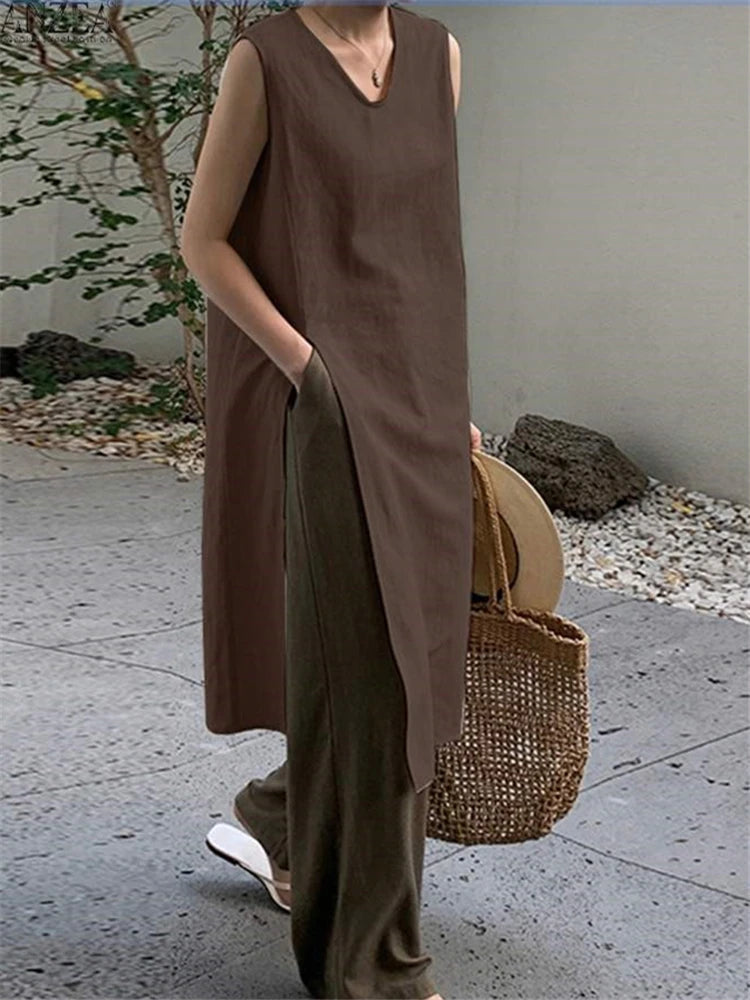 Classic Vintage Cotton Linen Dress for Women | same ANTHEM