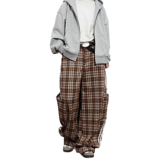 Coffee Plaid Wide Leg Pants | same ANTHEM.