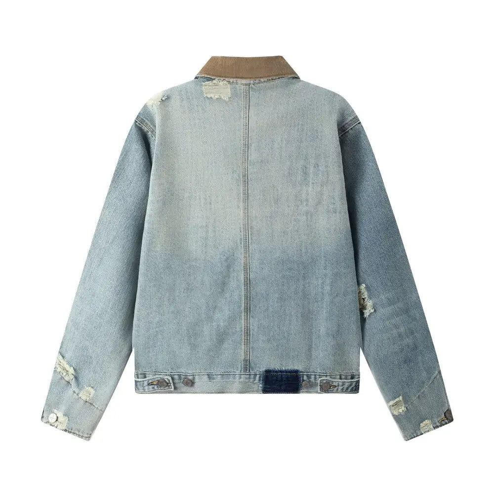 Collar Splicing Denim Jacket – Soulmate Streetwear | same ANTHEM.