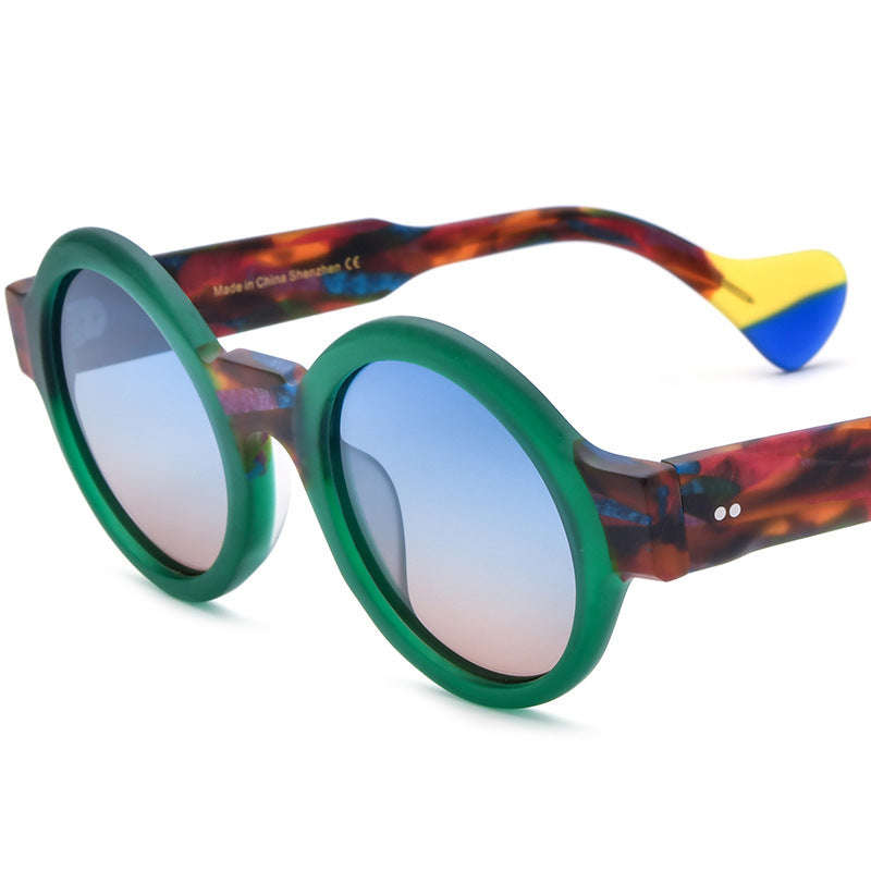 Color Matching Frosted Round Sunglasses – Soulmate Streetwear | same ANTHEM - Frosted Green Frame