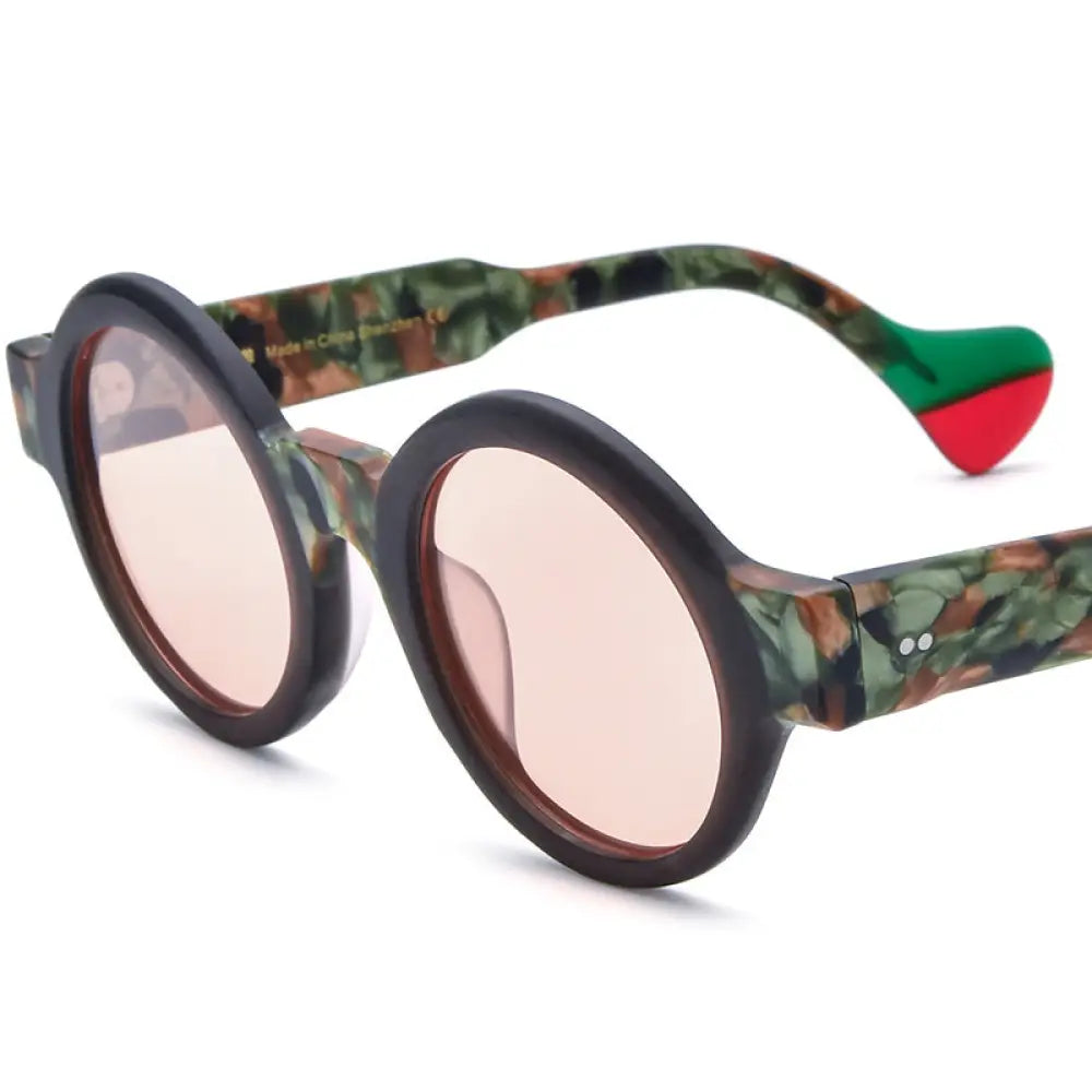 Color Matching Frosted Round Sunglasses – Soulmate Streetwear | same ANTHEM - Frosted Brown Frame