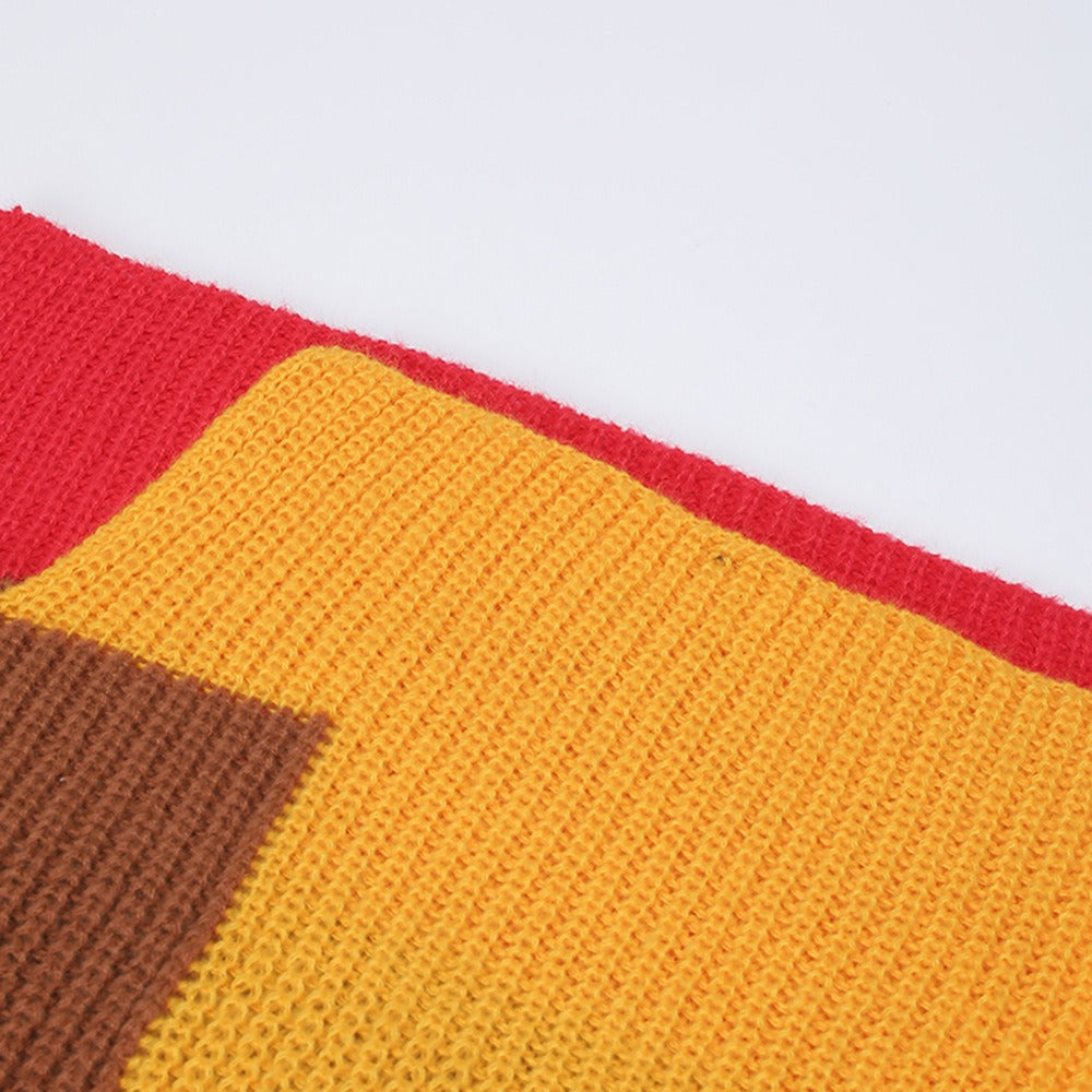 Colorblock Knit Streetwear Dress – same ANTHEM. Soulmate Style - Color collision / One Size