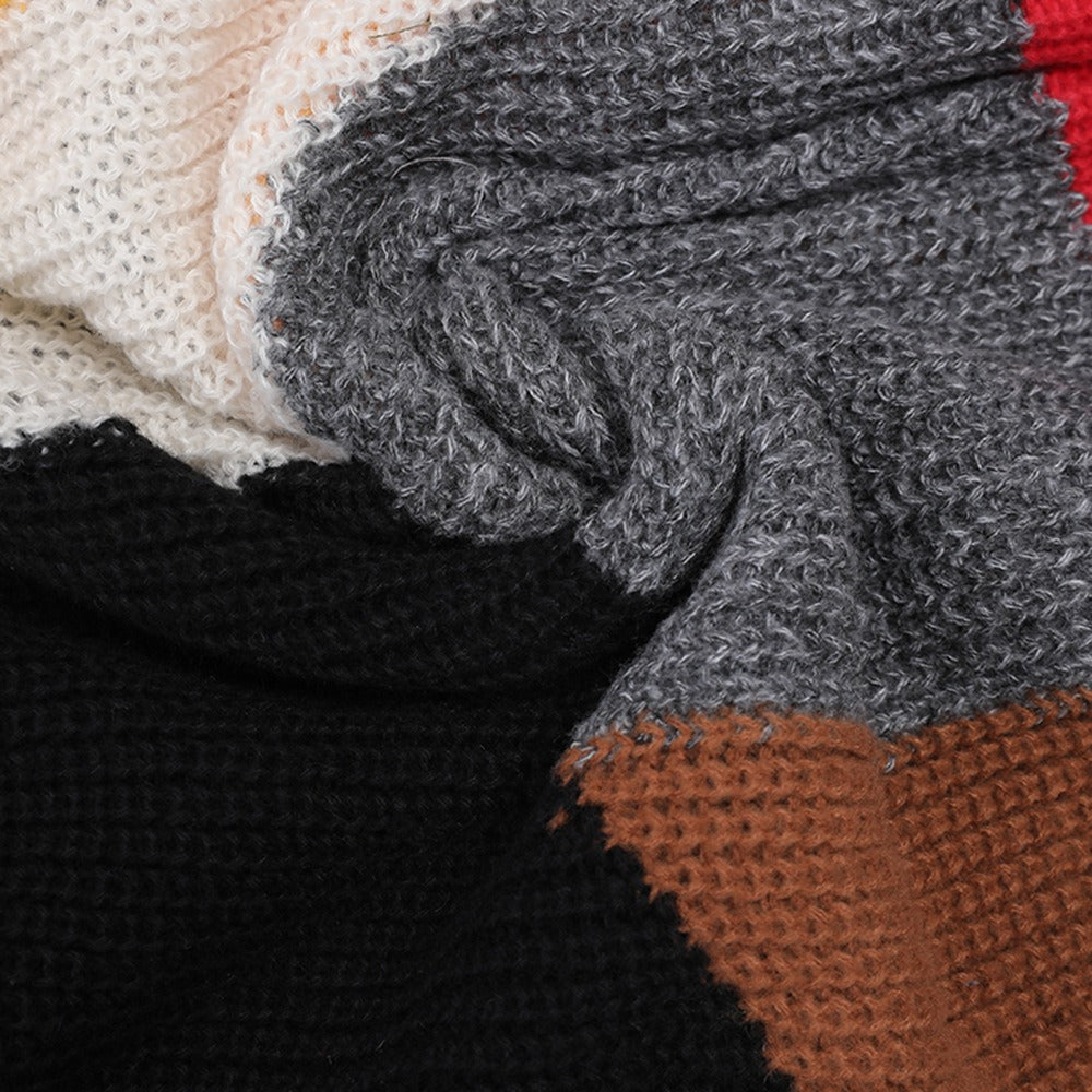Colorblock Knit Streetwear Dress – same ANTHEM. Soulmate Style - Color collision / One Size