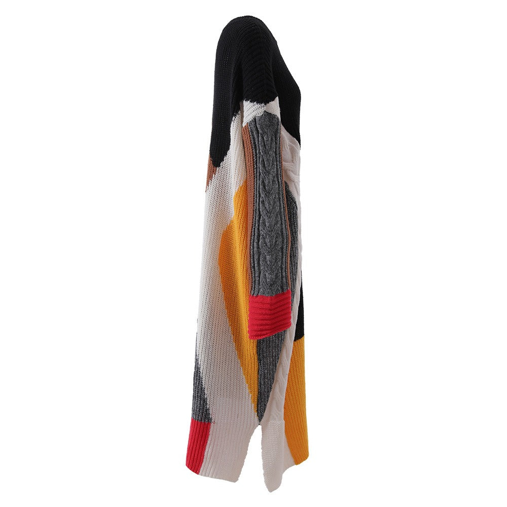 Colorblock Knit Streetwear Dress – same ANTHEM. Soulmate Style - Color collision / One Size