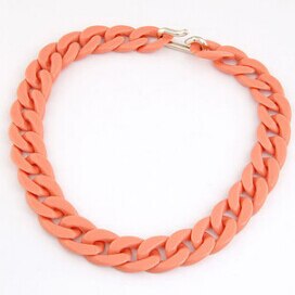 Colorful Chunky Chain Necklace – Statement Boho Streetwear | same ANTHEM - orange