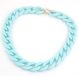 Colorful Chunky Chain Necklace – Statement Boho Streetwear | same ANTHEM - light blue