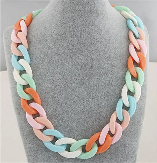 Colorful Chunky Chain Necklace – Statement Boho Streetwear | same ANTHEM
