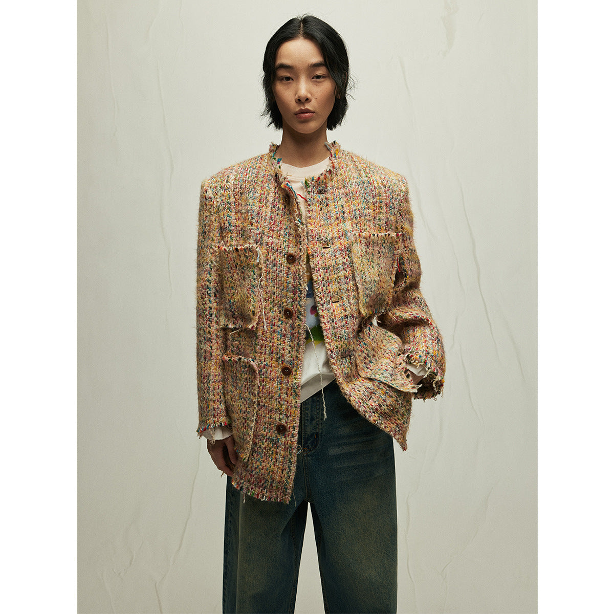 Colorful Fringed Suit Jacket | same ANTHEM. - Picture Color / One size