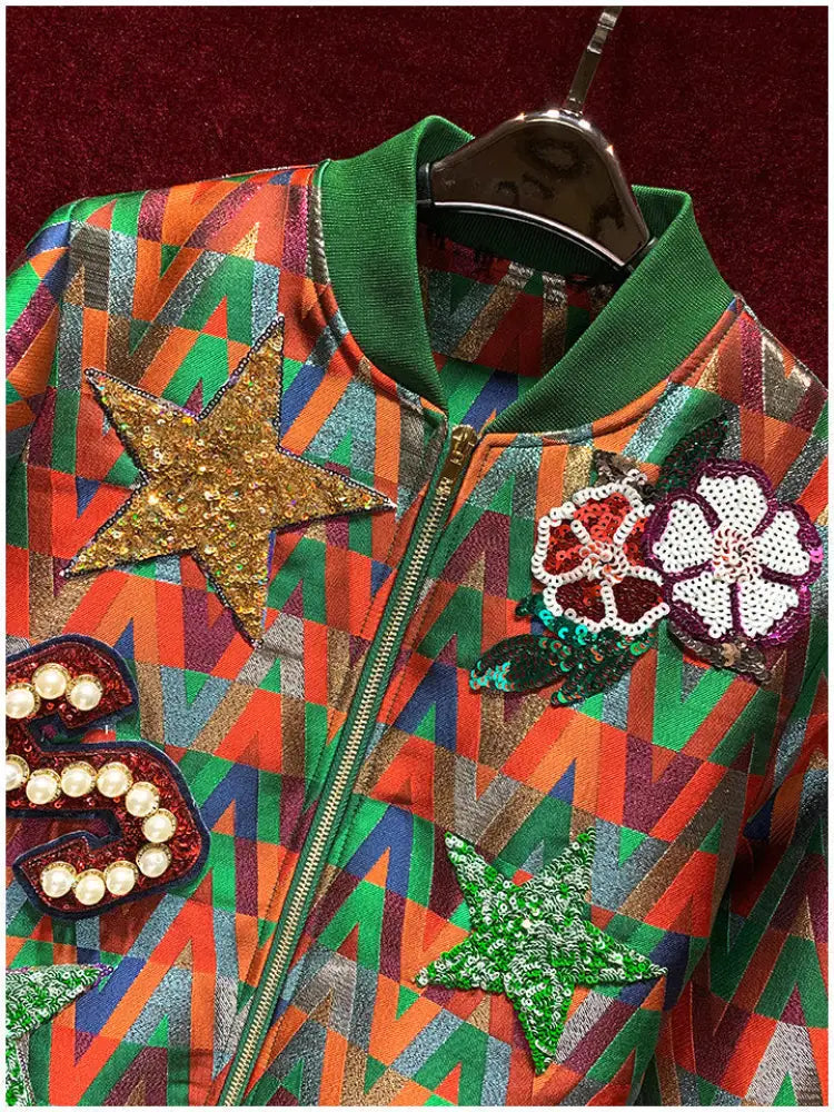 Colorful Short Baseball Jacket | same ANTHEM.