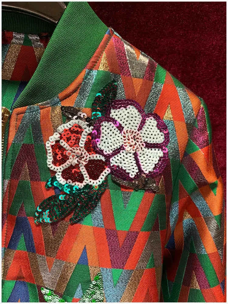 Colorful Short Baseball Jacket | same ANTHEM.