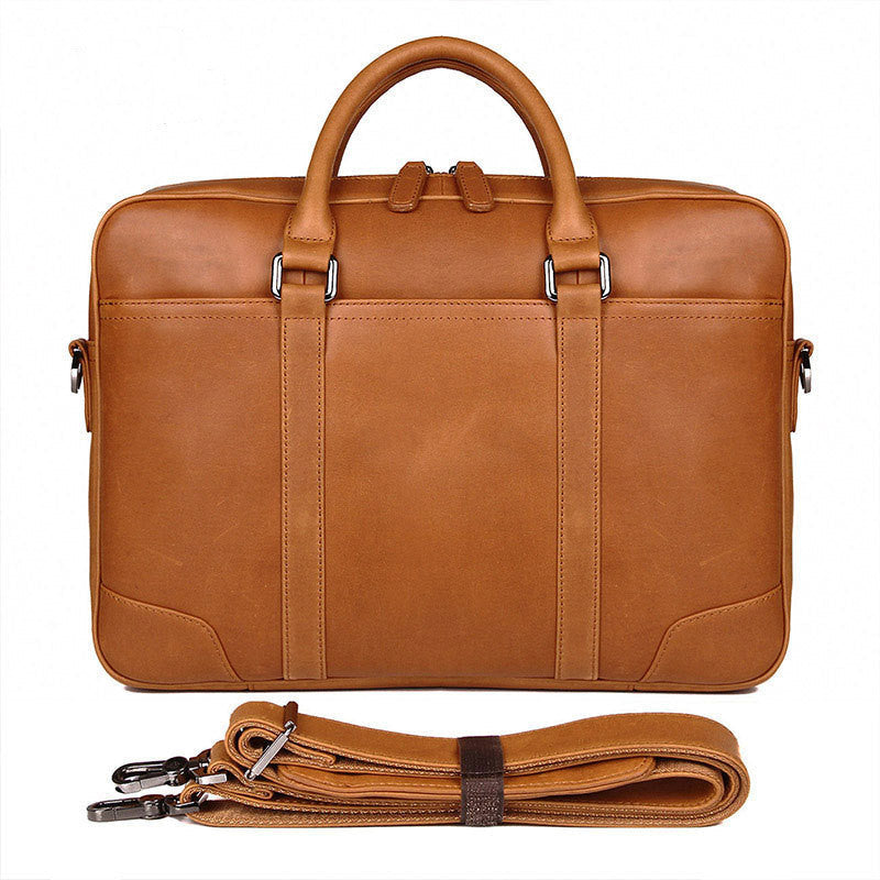 Computer Bag Leather Briefcase – Casual Cool & Easy Day Accessory | same ANTHEM - Yellow