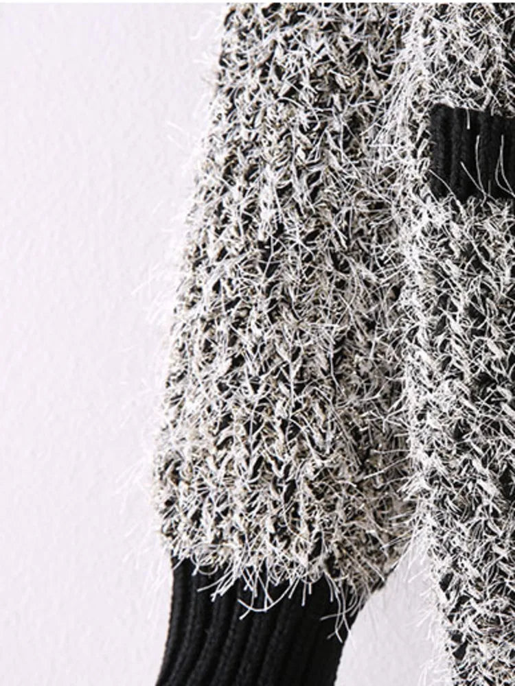 Contrast Color Knit Cardigan for Women | same ANTHEM. Soulmate Streetwear