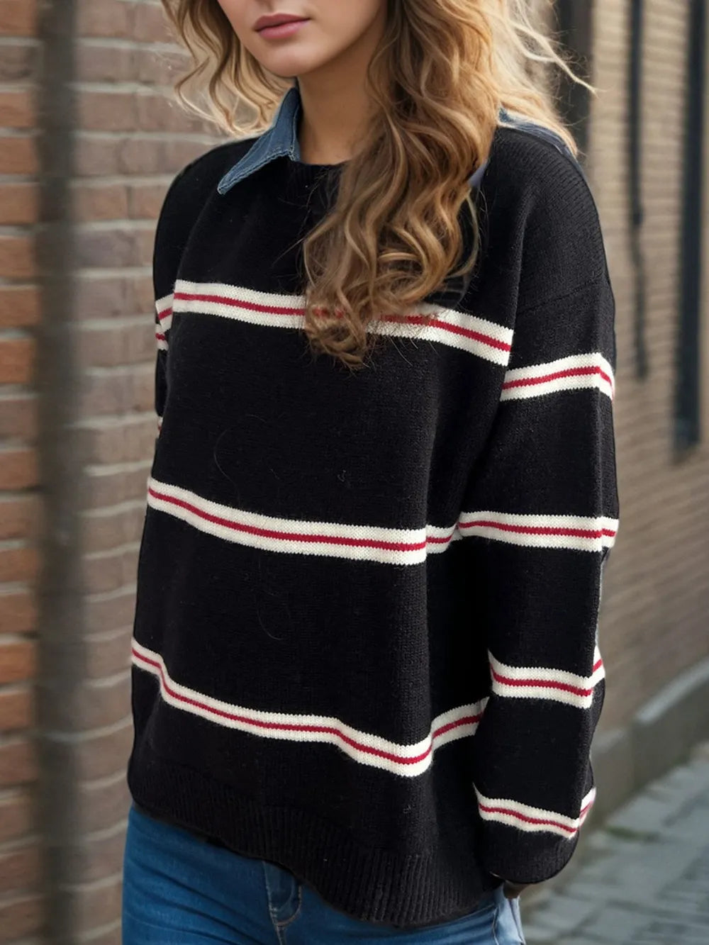 Contrast Striped Sweater – same ANTHEM | Classic Streetwear for Soulmates & Chosen Family