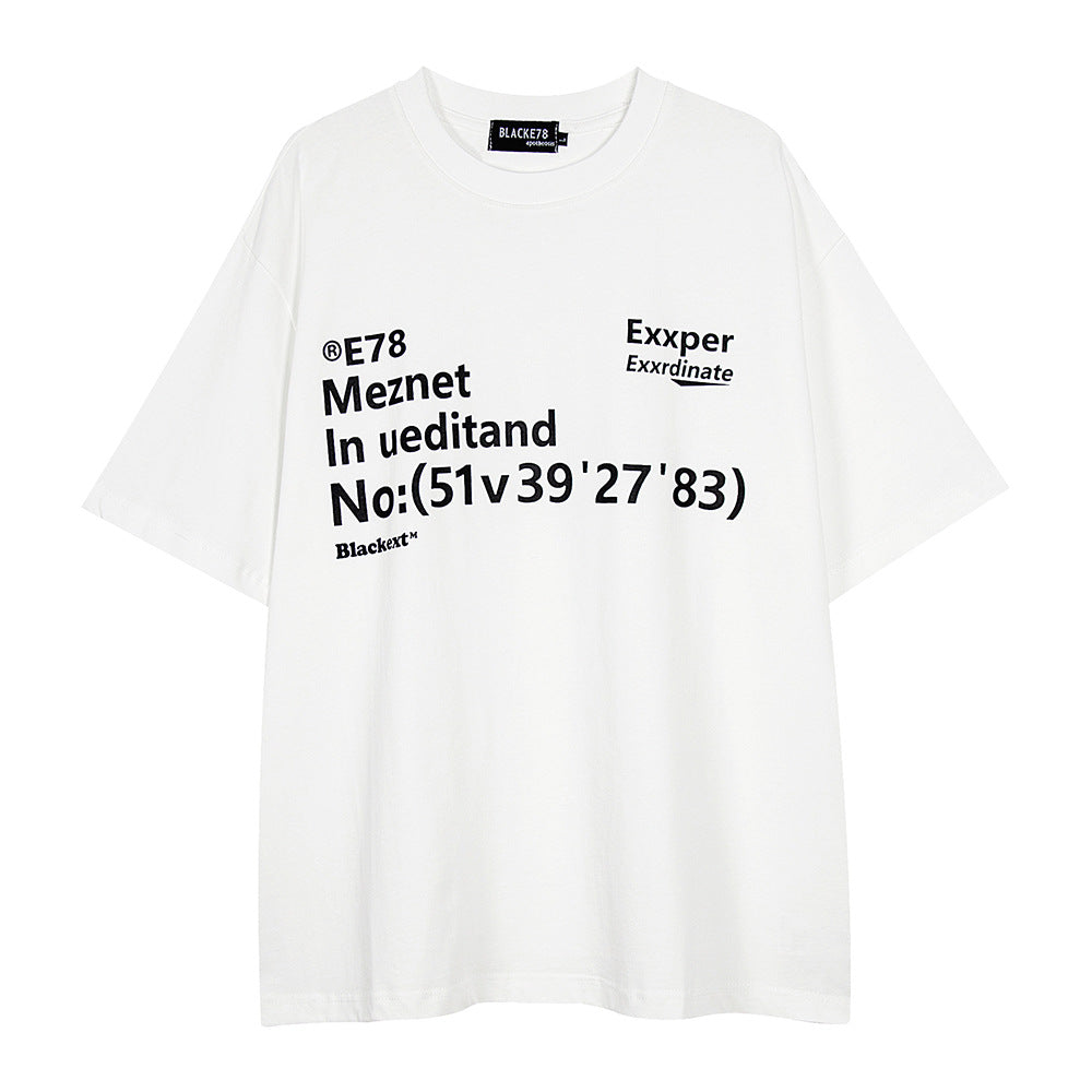 Cotton Alphabet Print T-Shirt – same ANTHEM. Soulmate Streetwear for Men - White / M