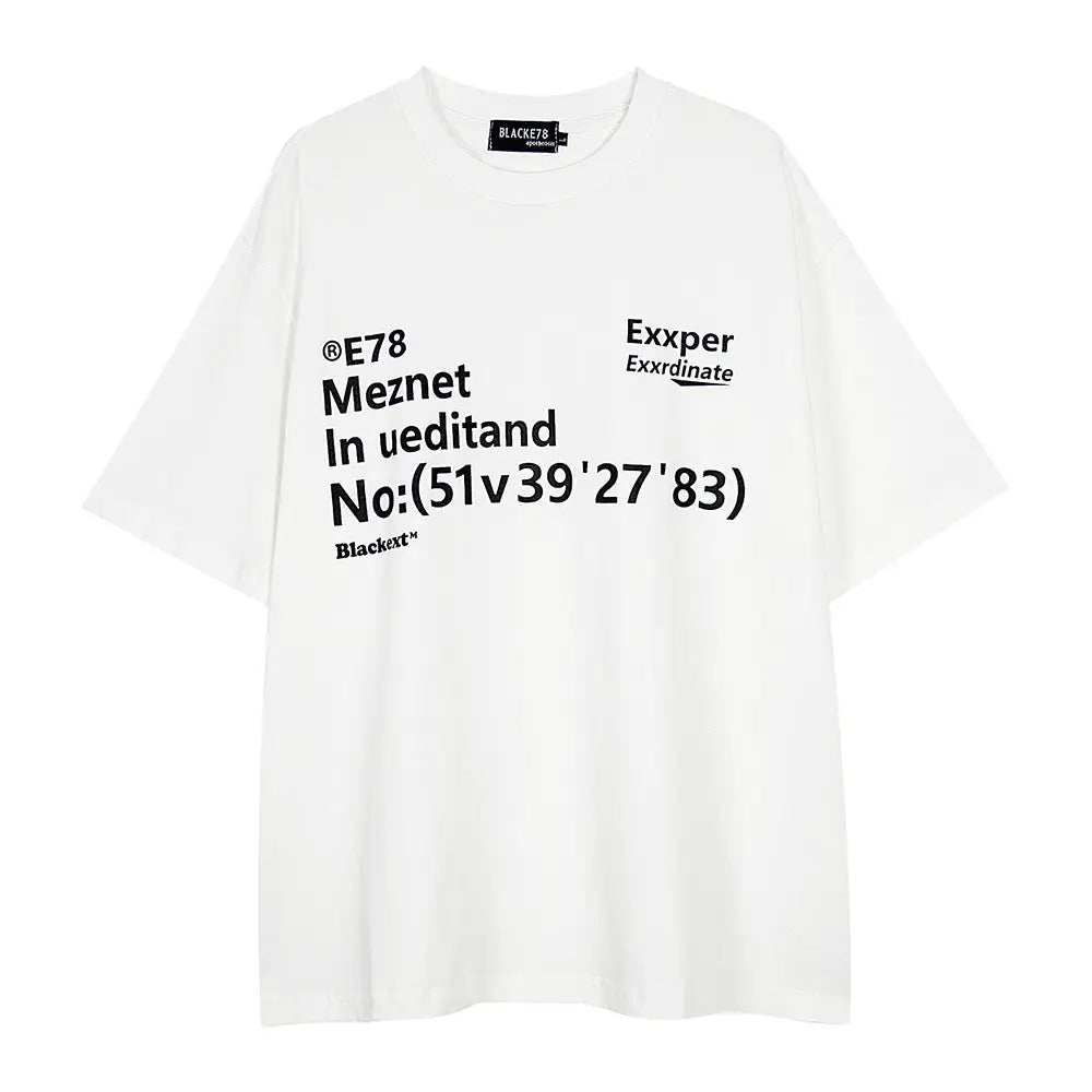 Cotton Alphabet Print T-Shirt – same ANTHEM. Soulmate Streetwear for Men - White / M