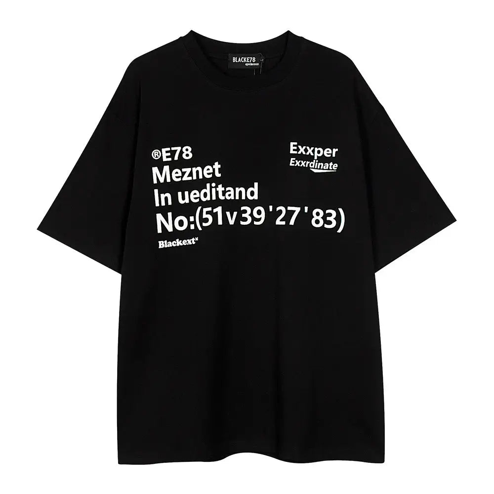 Cotton Alphabet Print T-Shirt – same ANTHEM. Soulmate Streetwear for Men - Black / M