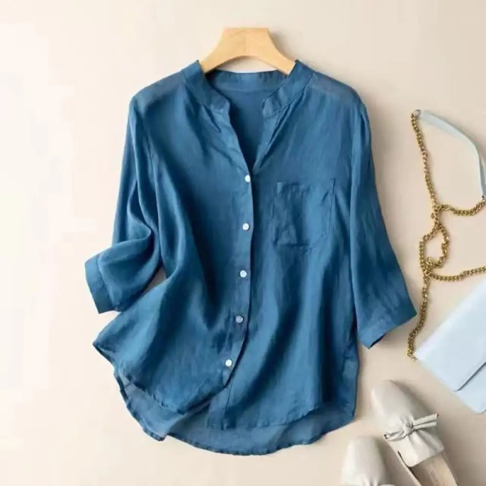Cotton Linen Summer Shirt – Casual & Elegant | same ANTHEM - Dark Blue / 2XL