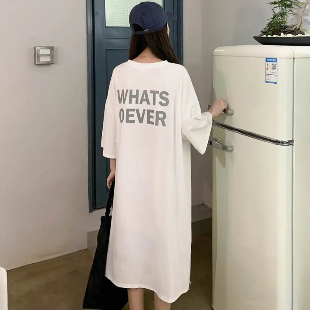 Cotton T-Shirt Dress Women | Casual Chic Streetwear | same ANTHEM. - White / M
