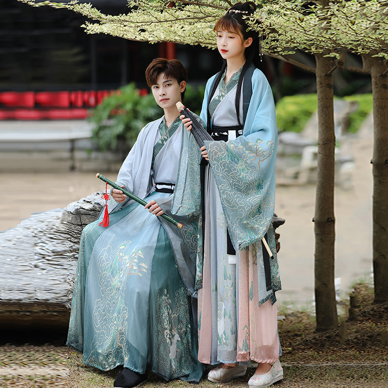 Couples Wei & Jin Style Cross-collar Dress for Lovers | Hanfu Suit | Same Anthem