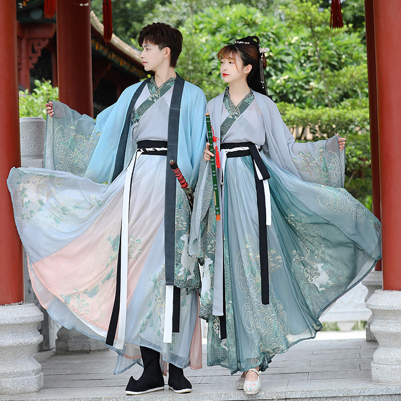 Couples Wei & Jin Style Cross-collar Dress for Lovers | Hanfu Suit | Same Anthem