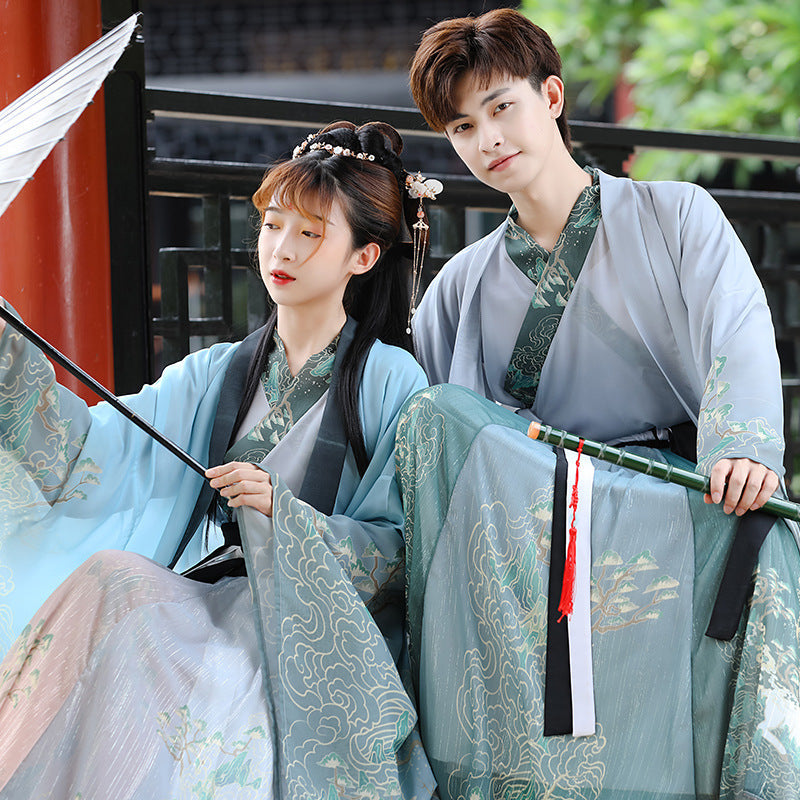 Couples Wei & Jin Style Cross-collar Dress for Lovers | Hanfu Suit | Same Anthem