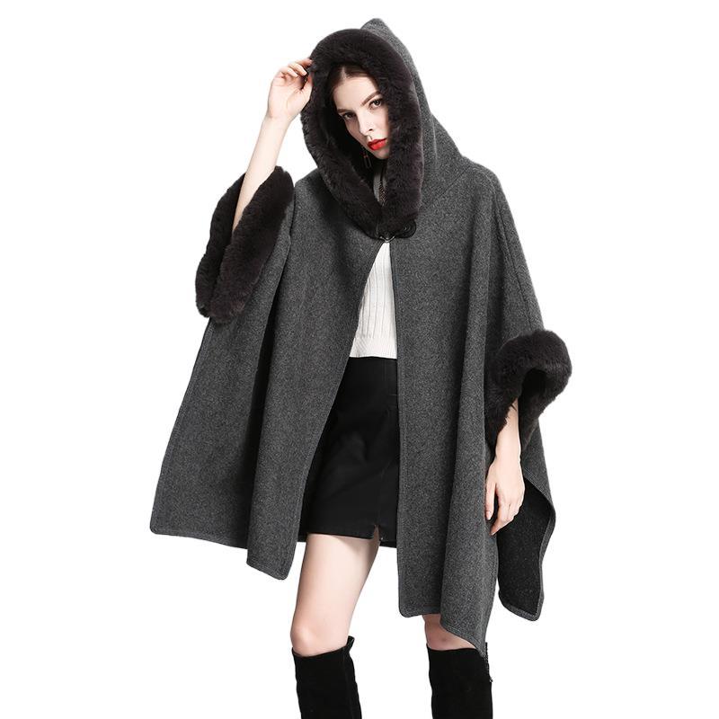 Cozy Woolen Hooded Cardigan Cape | same ANTHEM.