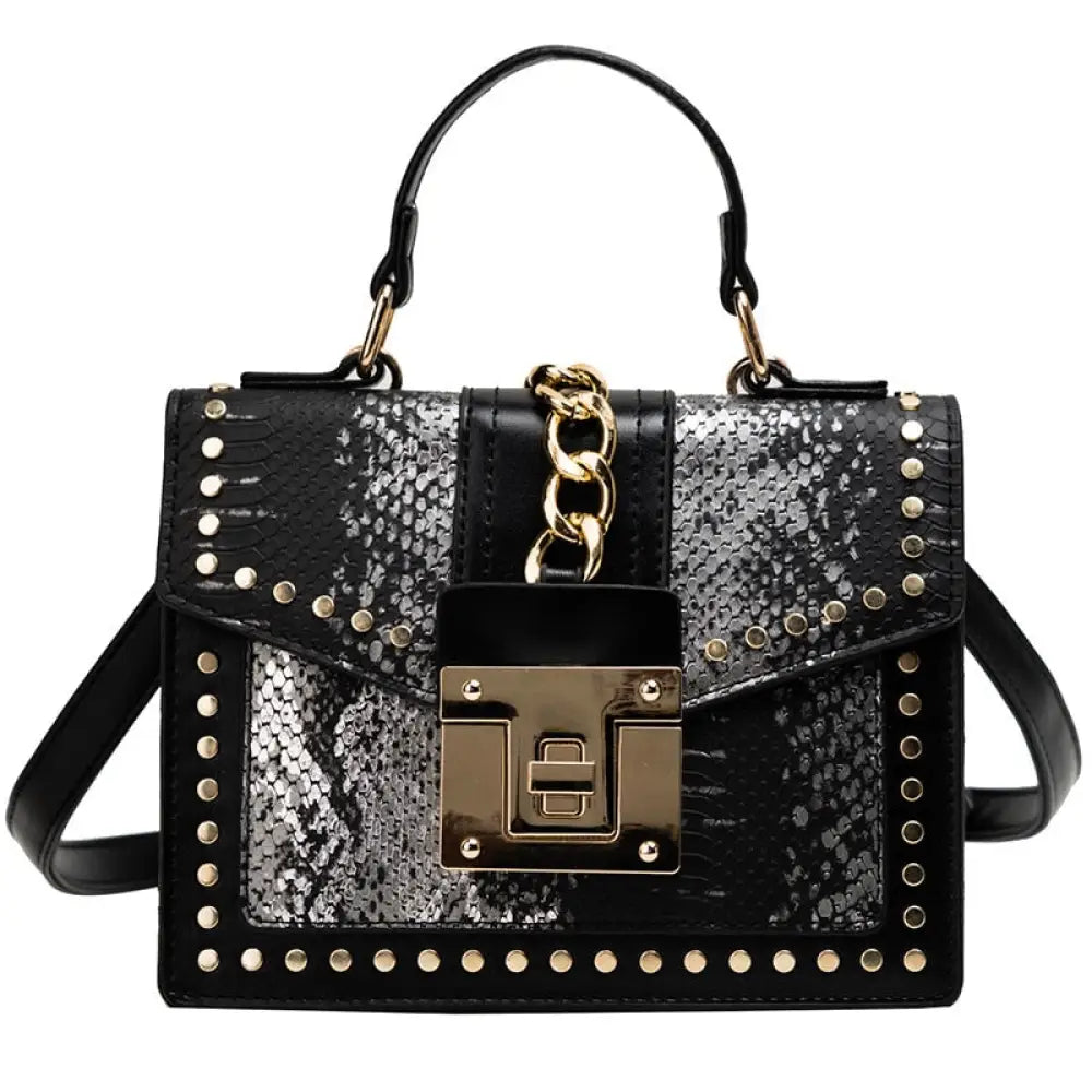 Croc PU Leather Envelope Crossbody | Soulmate Streetwear – same ANTHEM. - Black Silver