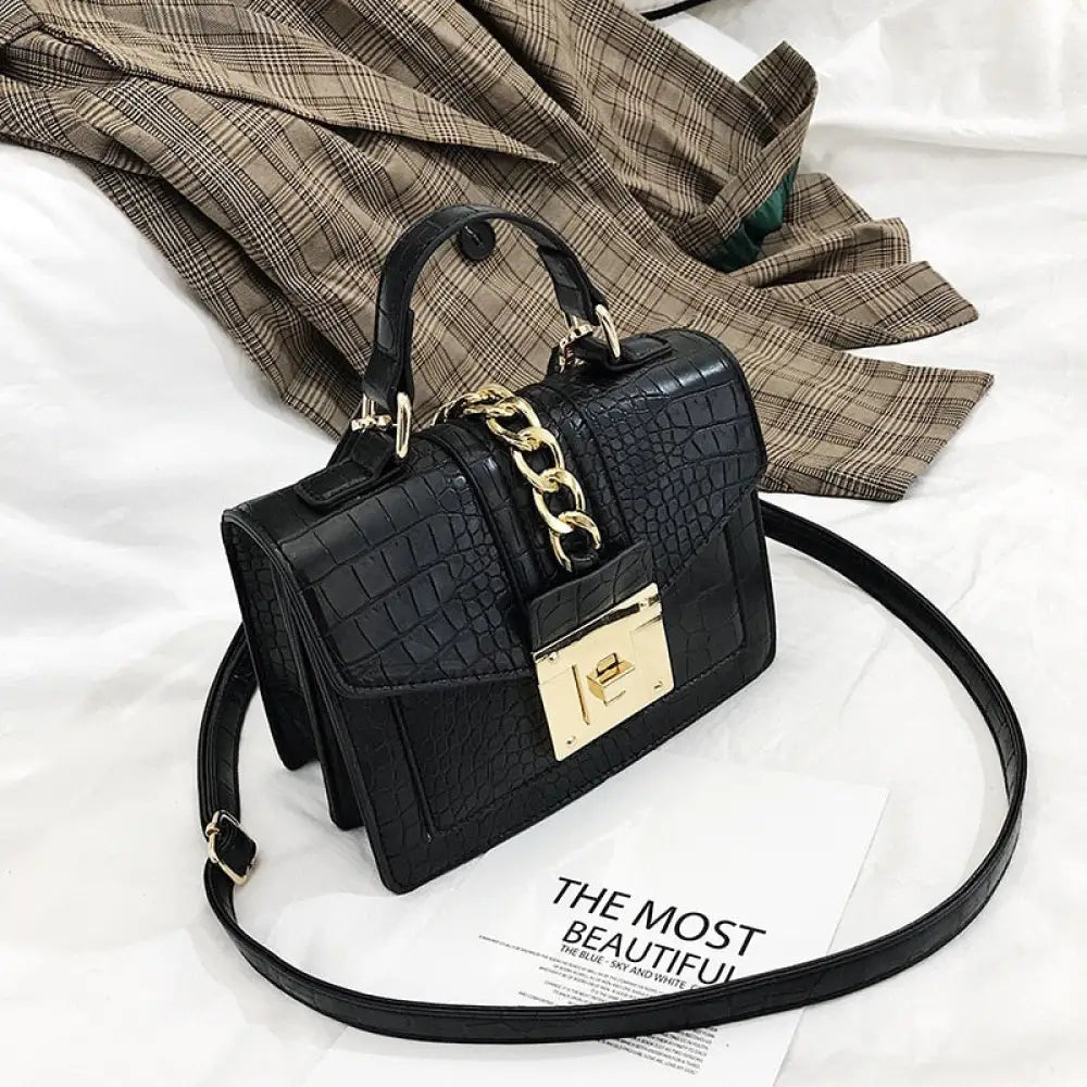 Croc PU Leather Envelope Crossbody | Soulmate Streetwear – same ANTHEM. - Black